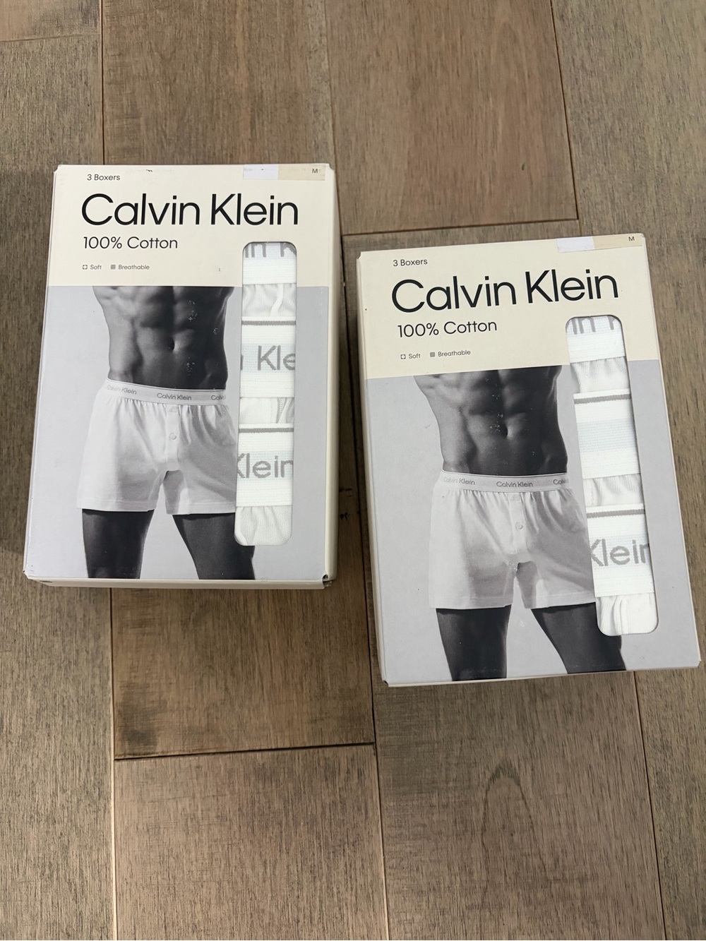 Calvin Klein Men’s classic 100% Cotton knit Boxers - 3 Pack